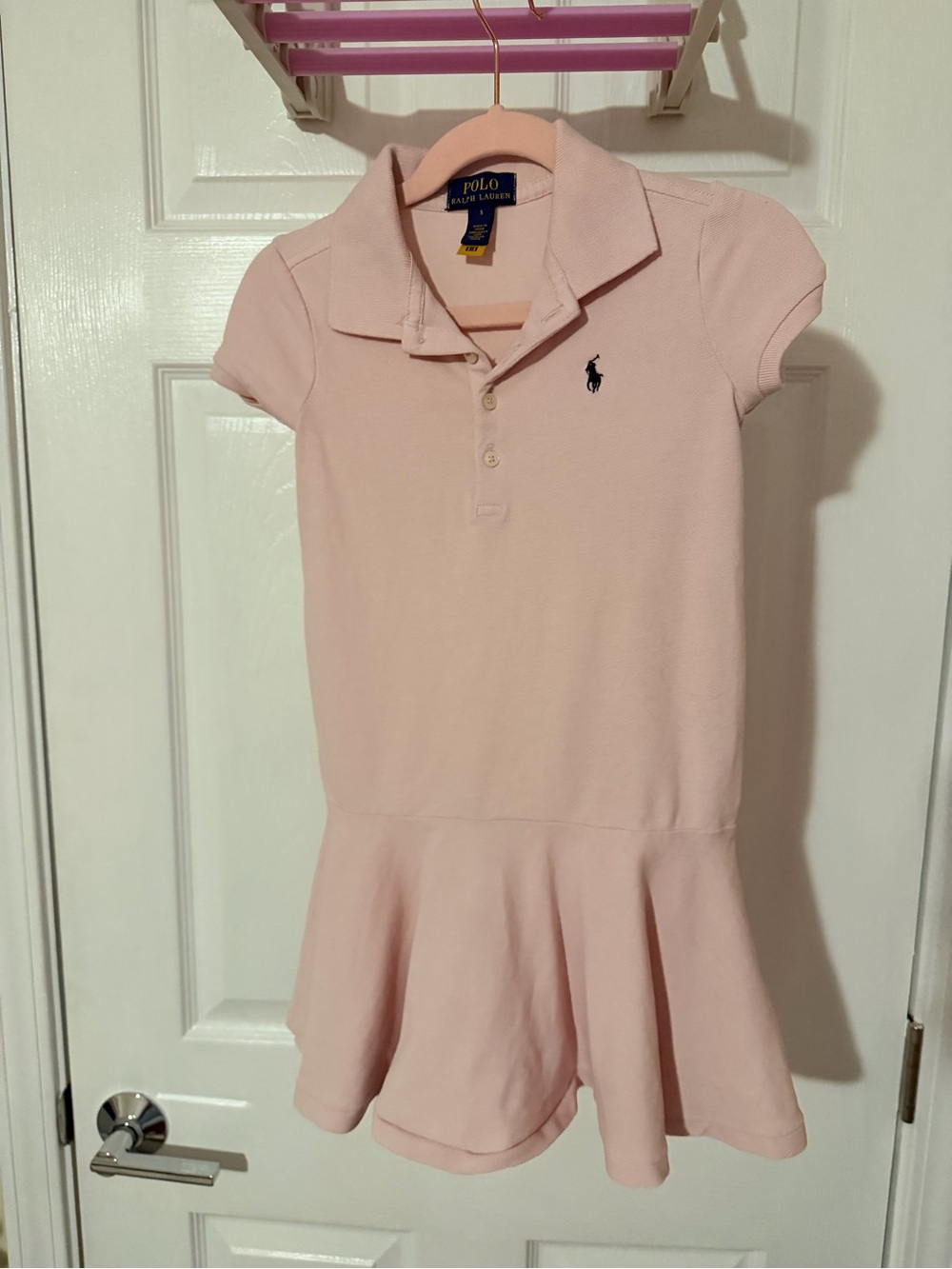 Ralph Lauren Pale Pink Polo Dress with Embroidered Pony